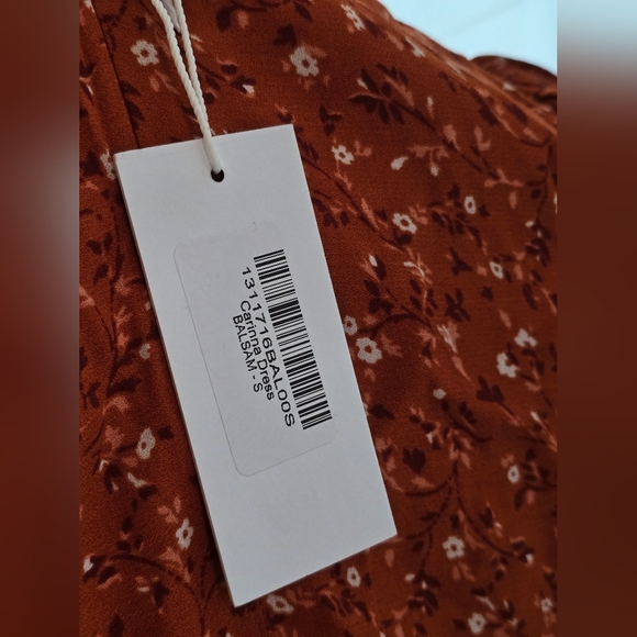 Reformation Carinna Balsam Rust Floral Long Sleeve Dress - Picture 12 of 12